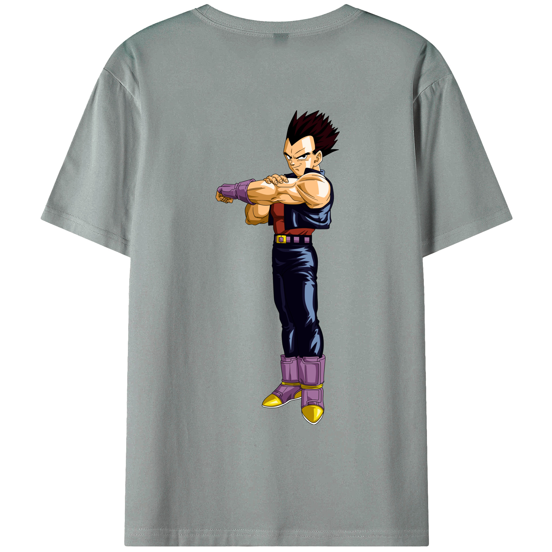 （画像用） ドラゴンボール ベジータ四世（Bejīta Yonsei）DRAGON BALL Vegeta IV 綿100％ メンズ半袖Tシャツ（バックプリント） 通気性
